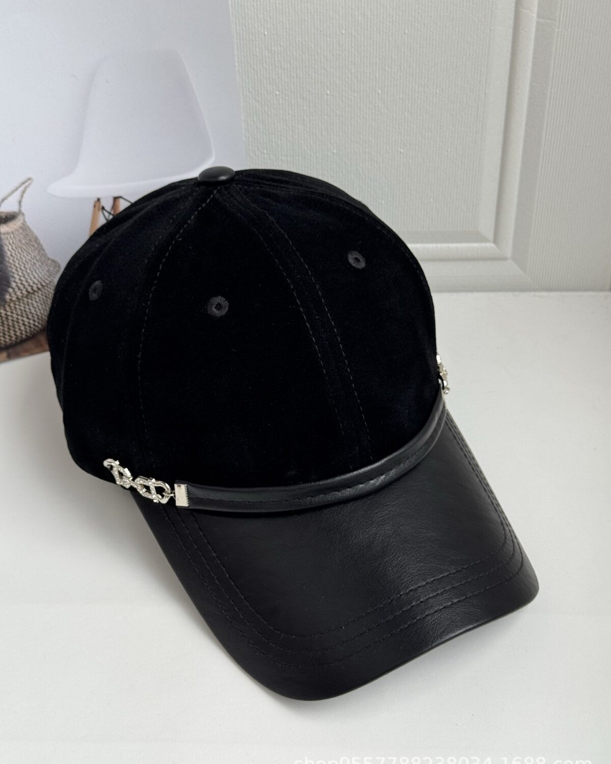 Baseball Cap - Black Suede