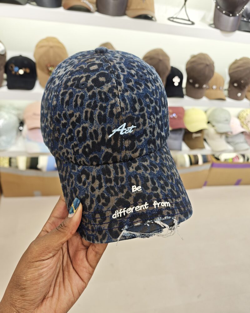 Blue Denim Animal Print Hat