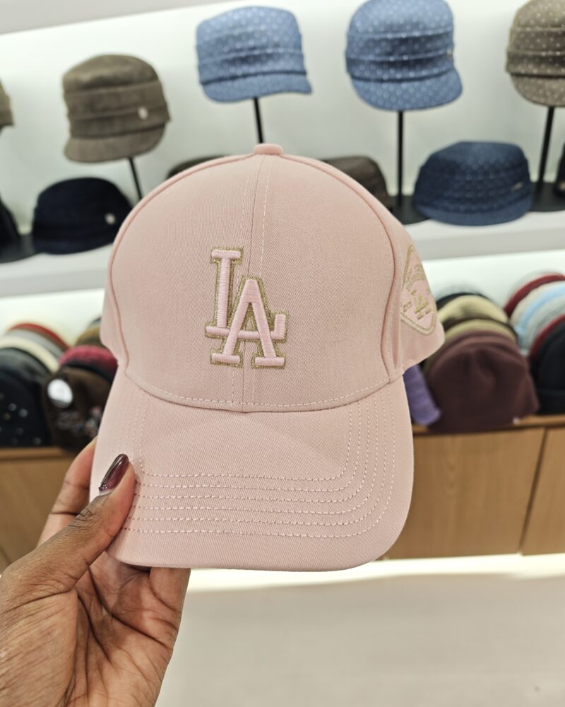 Baby Pink Baseball Cap - LA Embroided Hat
